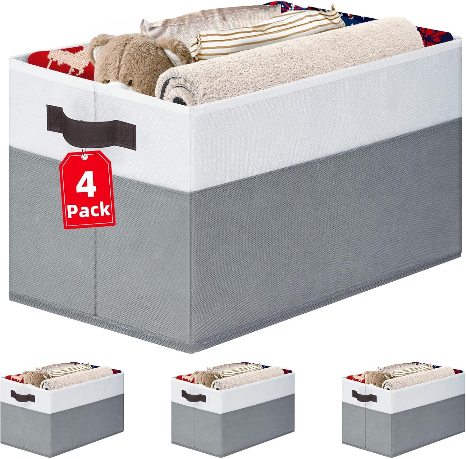 Detalle de Fabric Closet Storage Baskets, 14 x 10 in.