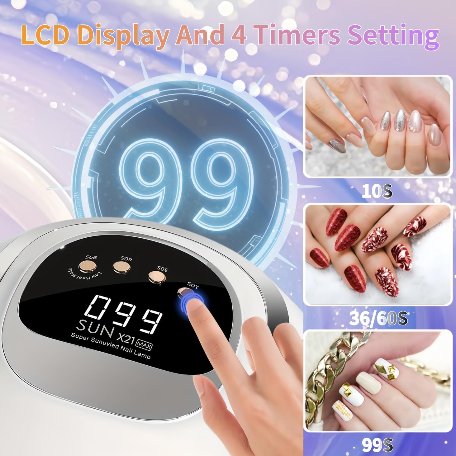 Thumbnail 2 de UV LED Nail Lamp with 72 Beads, 320W — Fast Gel Curing for Home Nail Art