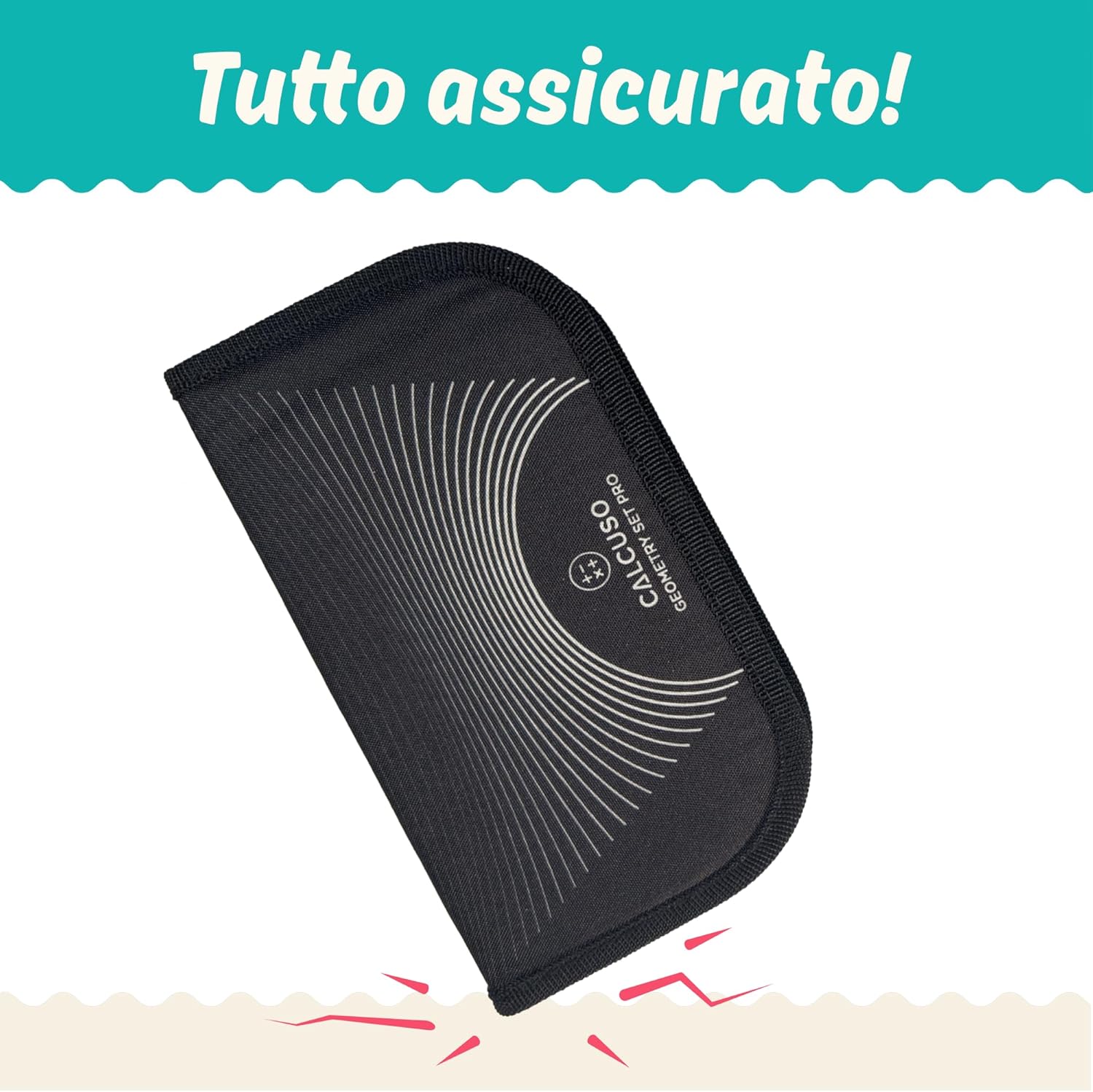 Detalle 2 de CALCUSO Set di Geometria PRO (15 Pezzi) in astuccio nero – Compasso, goniometro e strumenti essenziali per studio e lavoro