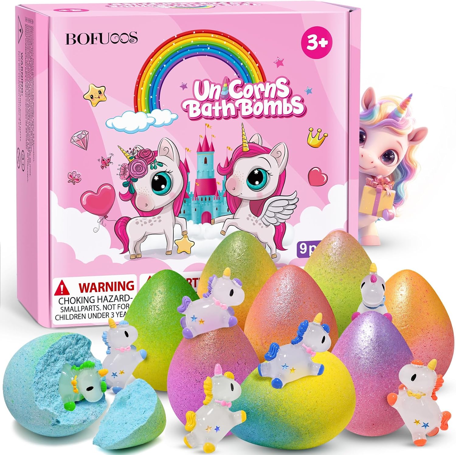 Detalle de Bofuoos Unicorn Bath Bombs 9-pack for kids