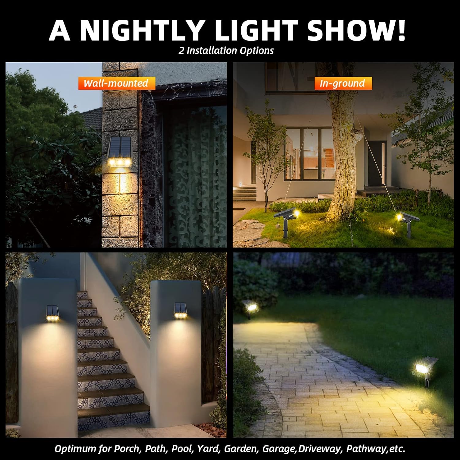 Detalle de LEREKAM Solar Outdoor Spotlights with 40 LEDs