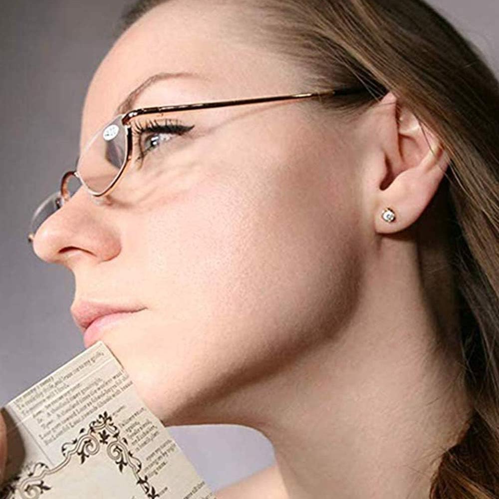 Thumbnail 6 de KoKoBin Half Frame Reading Glasses with Spring Hinges – Slim Metal Half Moon Readers