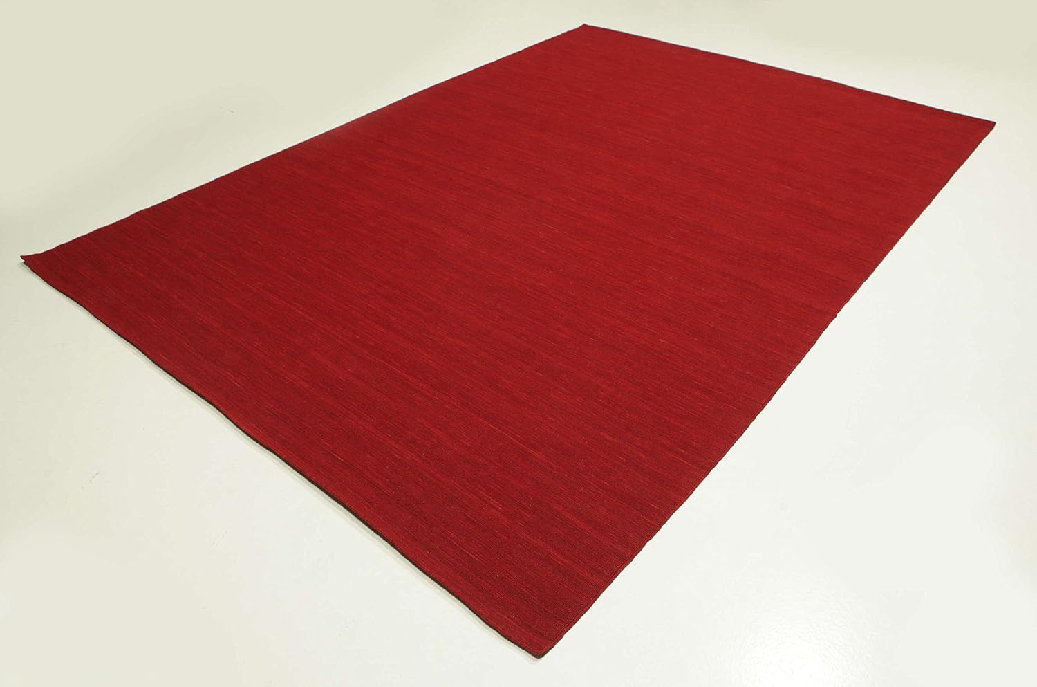 Detalle de RugVista 29398 handgeweven wollen kelim, 250 x 350 cm, donkerrood