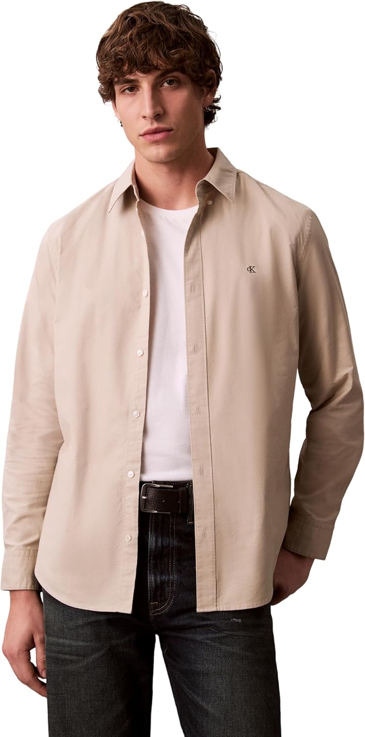 Detalle de Calvin Klein Men's Classic Solid Oxford Shirt