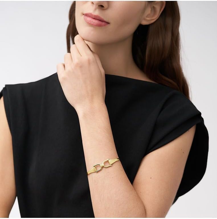 Thumbnail 4 de Fossil Heritage D-Link Bracelet jonc en acier doré pour femme – JF04524710