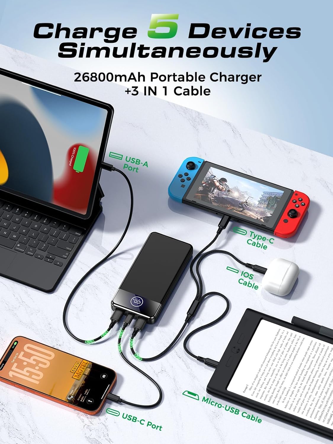 Detalle de Power Bank 26800mAh Fast Charging 22.5W