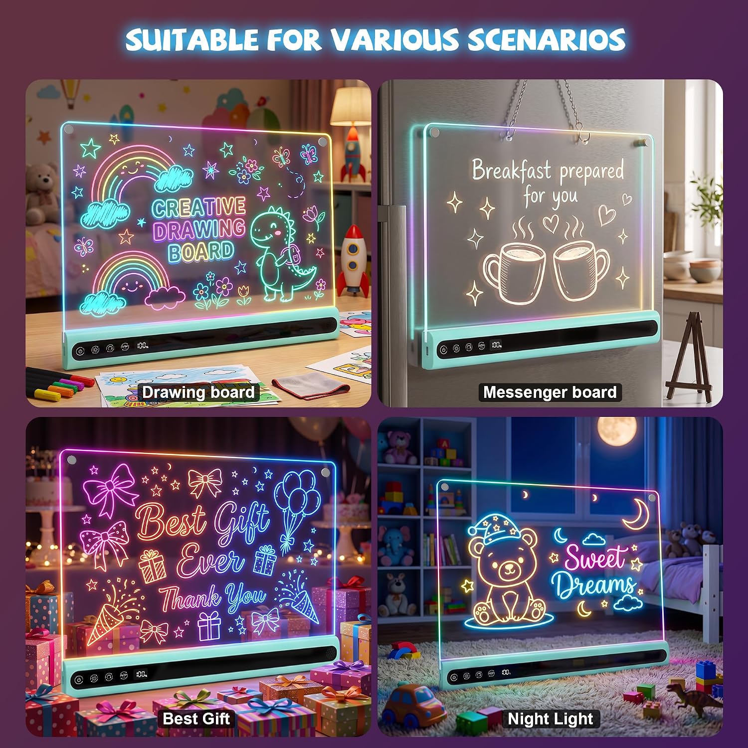 Thumbnail 6 de Rechargeable LED Drawing Board for Kids, 16-inch