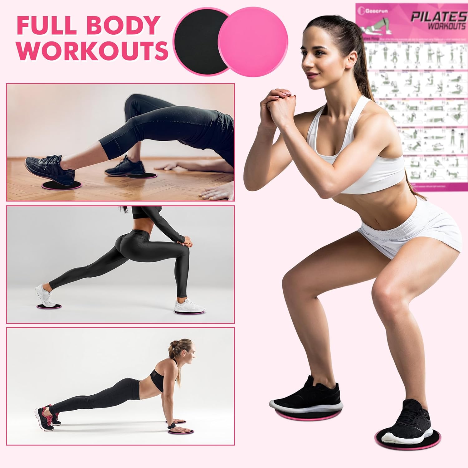 Thumbnail 3 de Goocrun Pilates Ring Set with Resistance Bands 💪