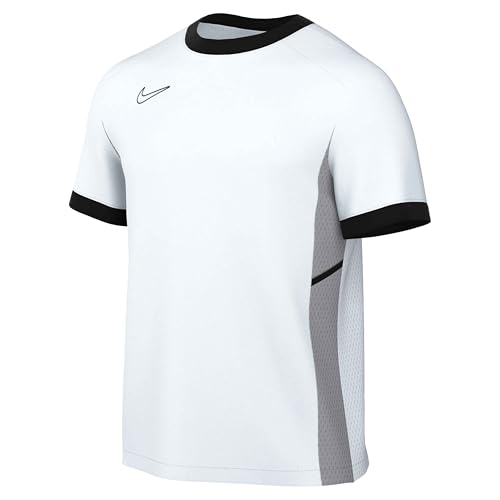 Detalle de Nike Academy 25 Haut de Foot à Manches Courtes Dri-FIT pour Homme – White/Black/Wolf Grey/Black, FZ9754-100, M