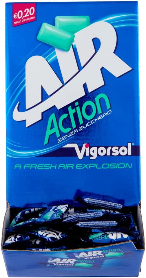 Detalle de Vigorsol Air Action Gomme da Masticare Senza Zucchero al Gusto Menta – confezione da 500 pezzi