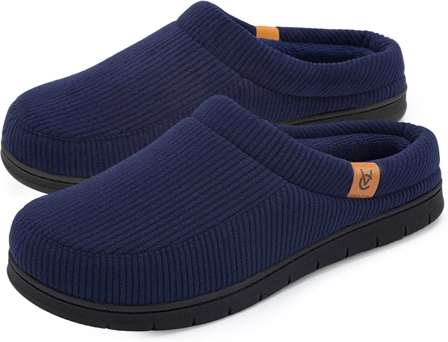 Detalle de VeraCosy Herren Cord Mokassin Hausschuhe Memory Foam