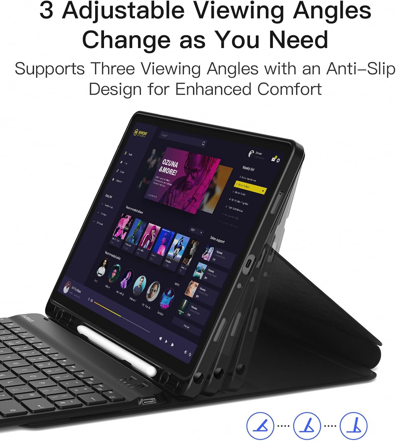 Detalle de Inateck Case with Keyboard for Samsung Galaxy Tab A9 Plus 11-inch 2023 (SM-X210/X216/X218)