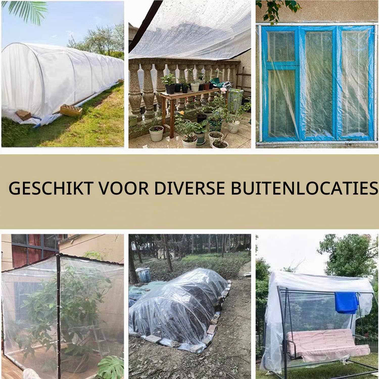 Detalle de VOGANLL Plane Transparent mit Ösen transparant afdekzeil 3 x 4 m, waterdicht