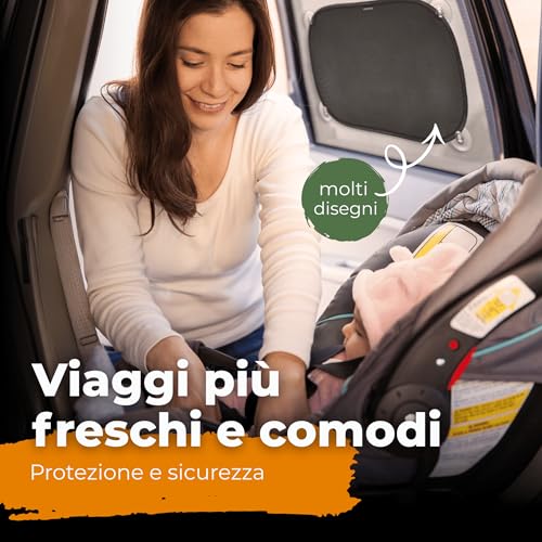 Detalle de Caramaz Parasole auto per bambini con protezione UV certificata, 2 pezzi 51x31 cm, Nero