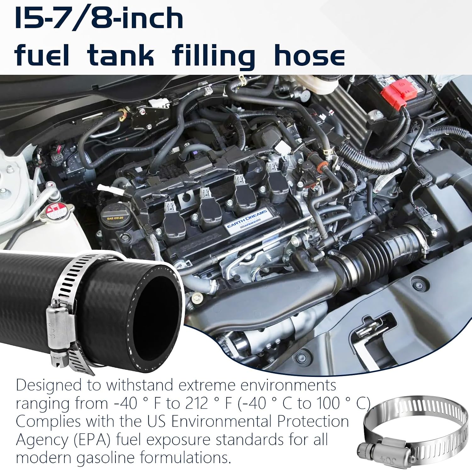 Detalle de Gasoline fuel filler neck hose, 2.5-inch ID