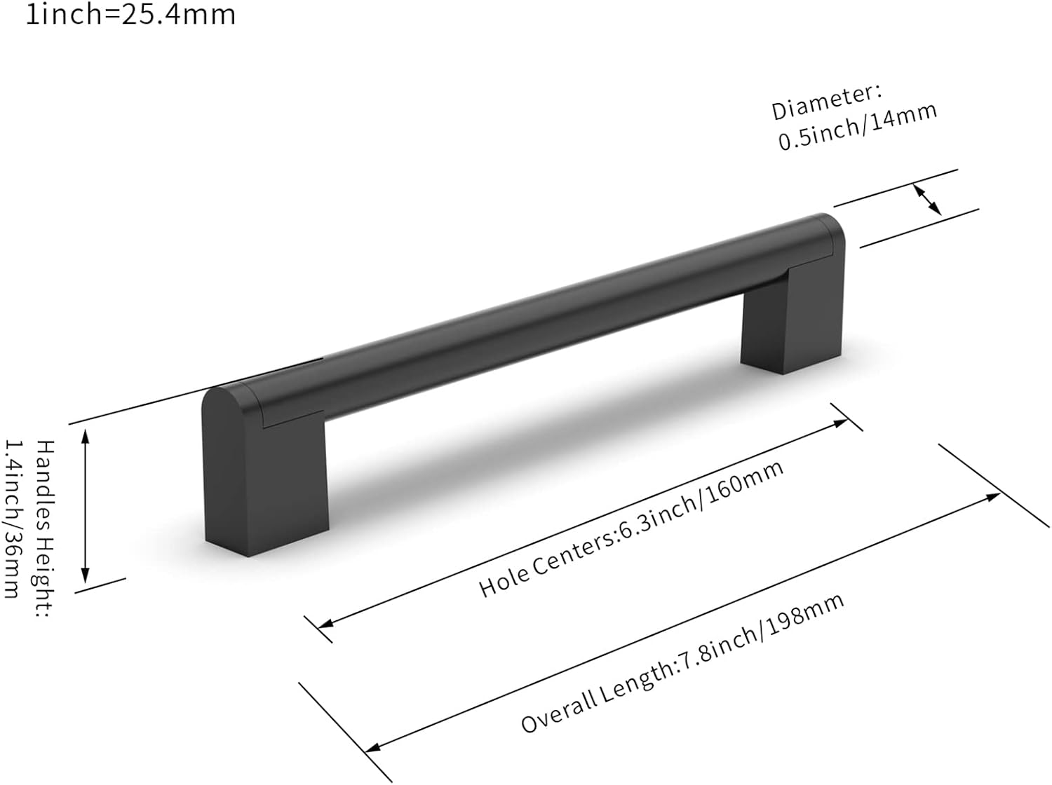 Thumbnail 3 de FURNIWARE 10 Pack Cabinet Pulls – Matt Black Stainless Steel 160mm Centre-to-Centre