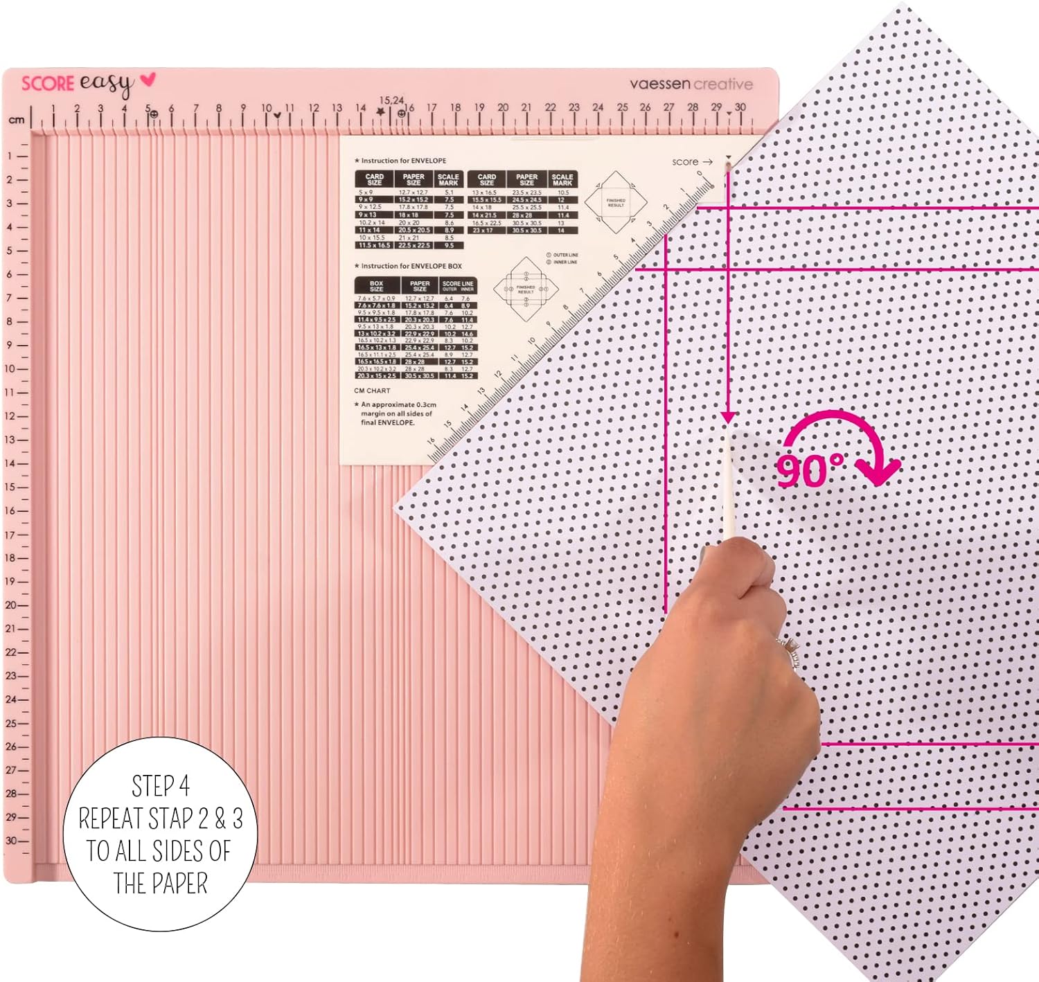 Thumbnail 6 de Vaessen Creative Score Easy Falzbrett Rosa – 30,5 x 30,5 cm
