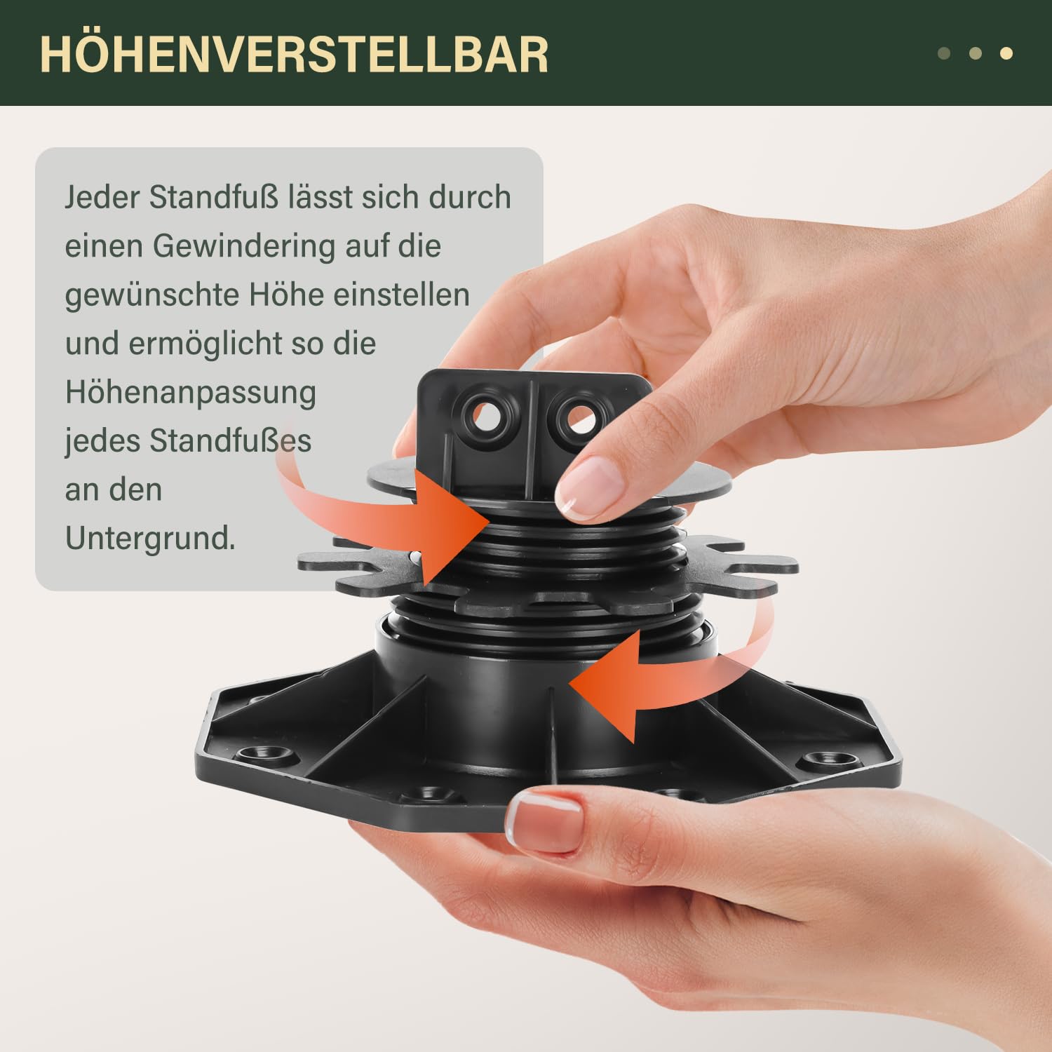 Thumbnail 3 de Gimisgu Stelzlager 20 Stück – höhenverstellbare Terrassenlager (30–60 mm) für Holz, WPC und Stein