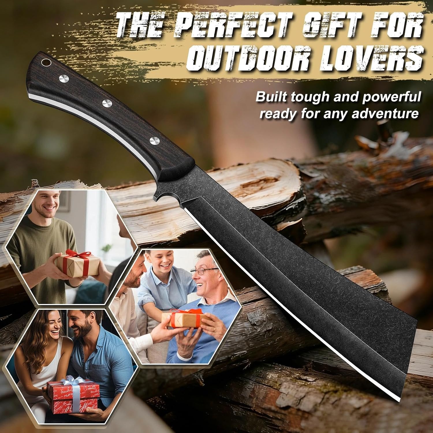 Thumbnail 6 de Freelander Machete Survival – Full Tang, 6 mm Klingensteg, Holzscheide, 4Cr13 Stahl