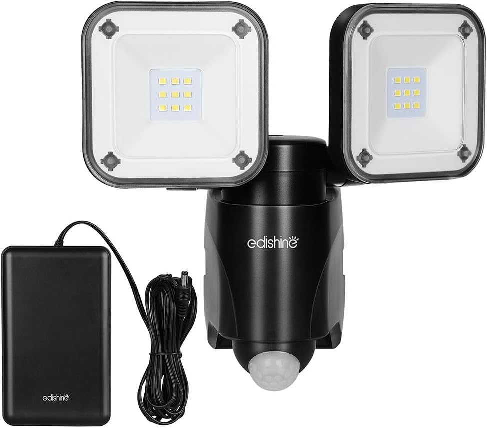 Detalle de EDISHINE 63185116529 batteridriven LED-strålkastare med rörelsesensor, 800 lm