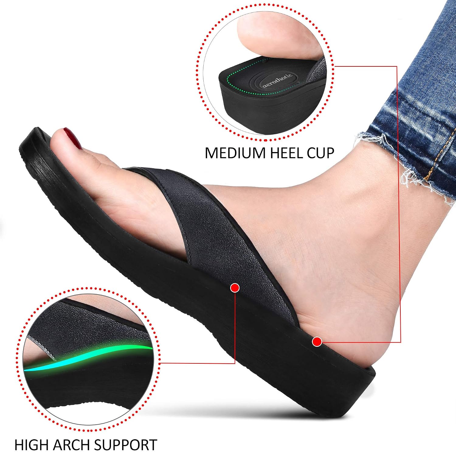Detalle 2 de AEROTHOTIC Slip On Recovery Sandals arch support 👡