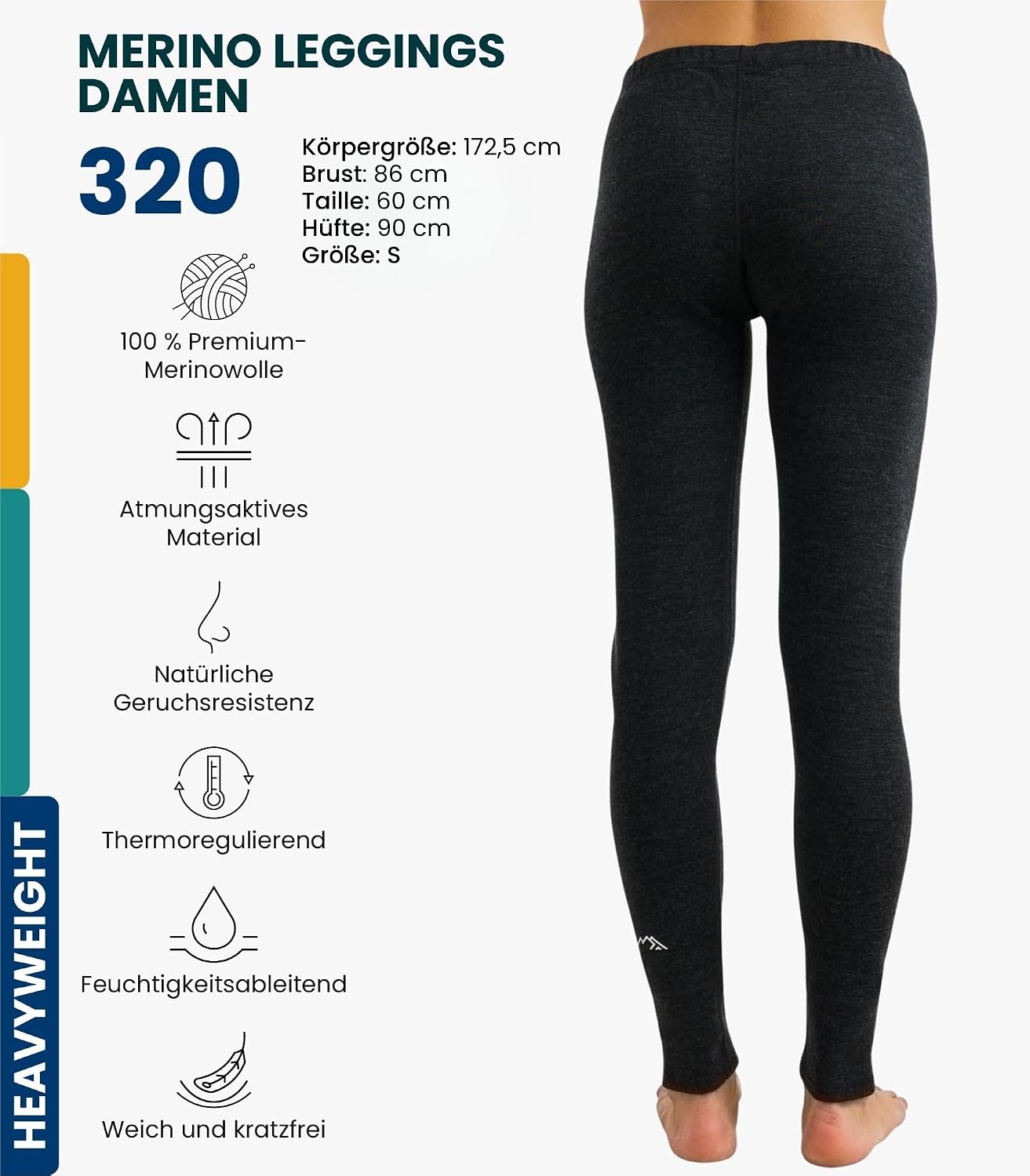 Detalle 2 de Merinowolle Thermounterwäsche Damen 320 g/m²