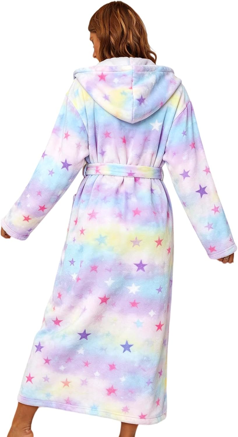 Detalle de RONGTAI B002 Women's Plush Hooded Robe for Cosy Home Comfort