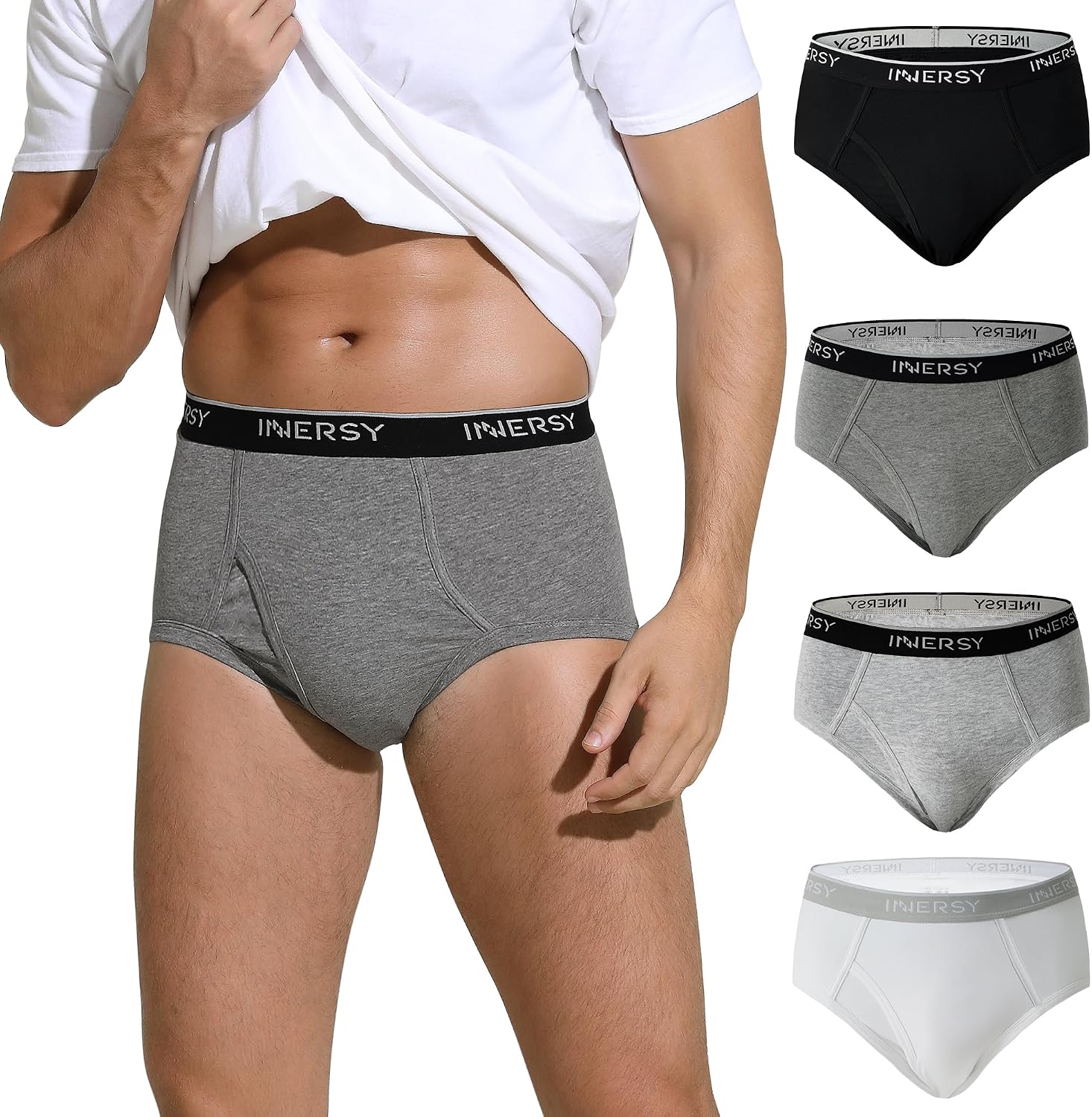 Thumbnail 6 de INNERSY Elderly mens briefs with fly pack of 4