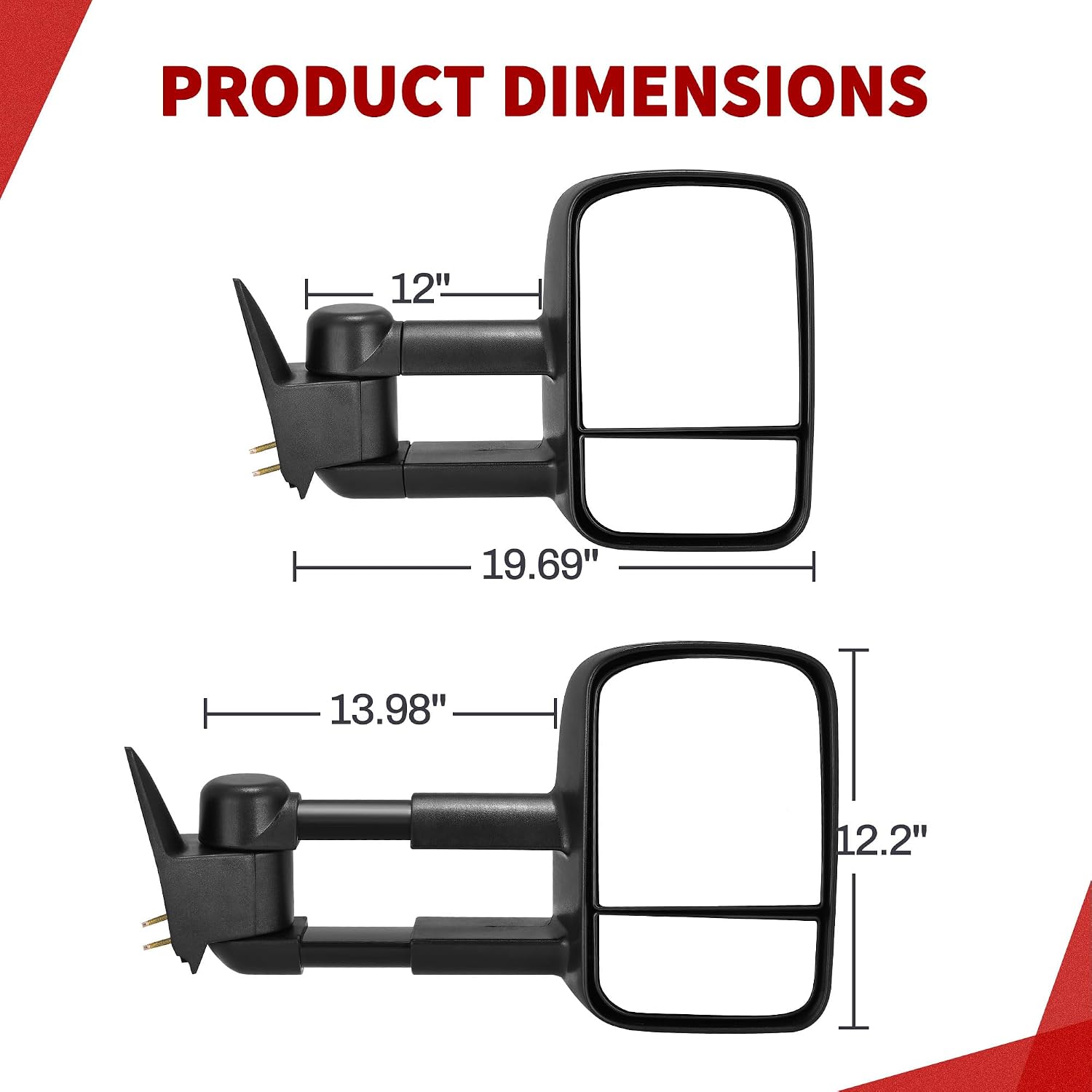 Thumbnail 5 de YITAMOTOR Tow Mirrors for Chevy GMC C/K