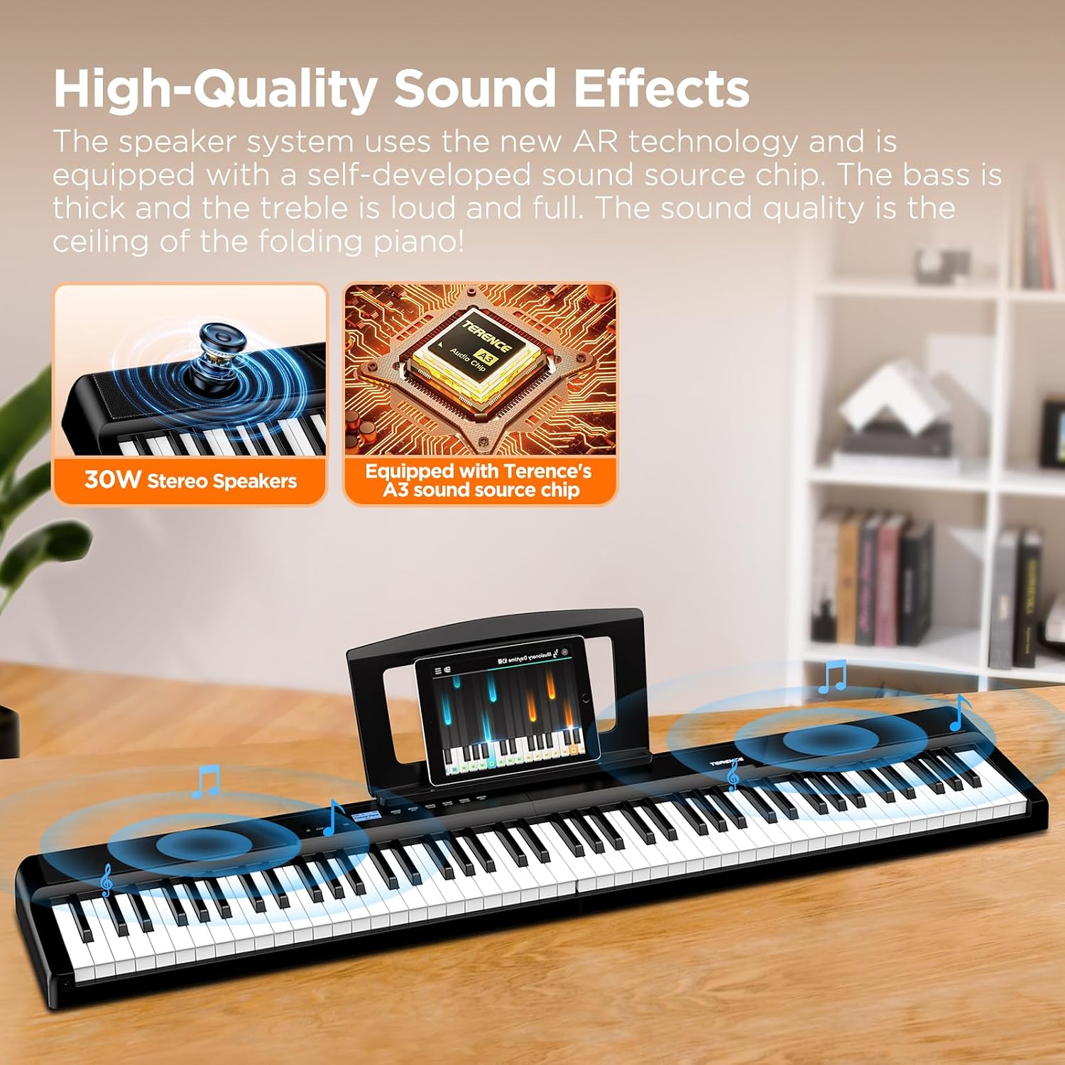 Detalle de TERENCE V50 Upgrade 88-Key Weighted Digital Piano with 30W Speaker