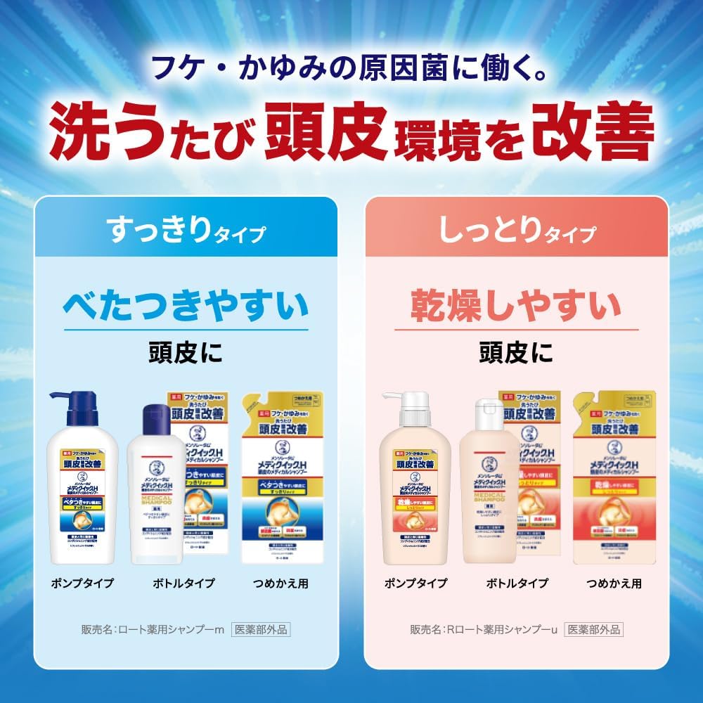 Detalle de メディクイックH 頭皮のメディカルシャンプー 詰替用280mL×2個 弱酸性・ノンシリコン