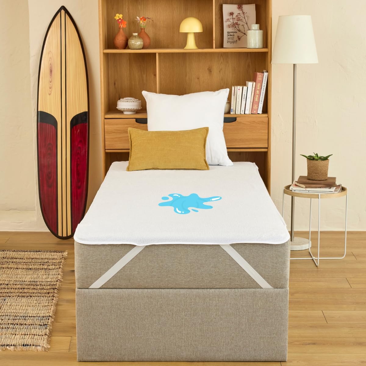 Detalle de Dreamway Protege Matelas 80x200 cm – Imperméable, Respirant et Silencieux (OEKO-TEX), avec coins élastiques