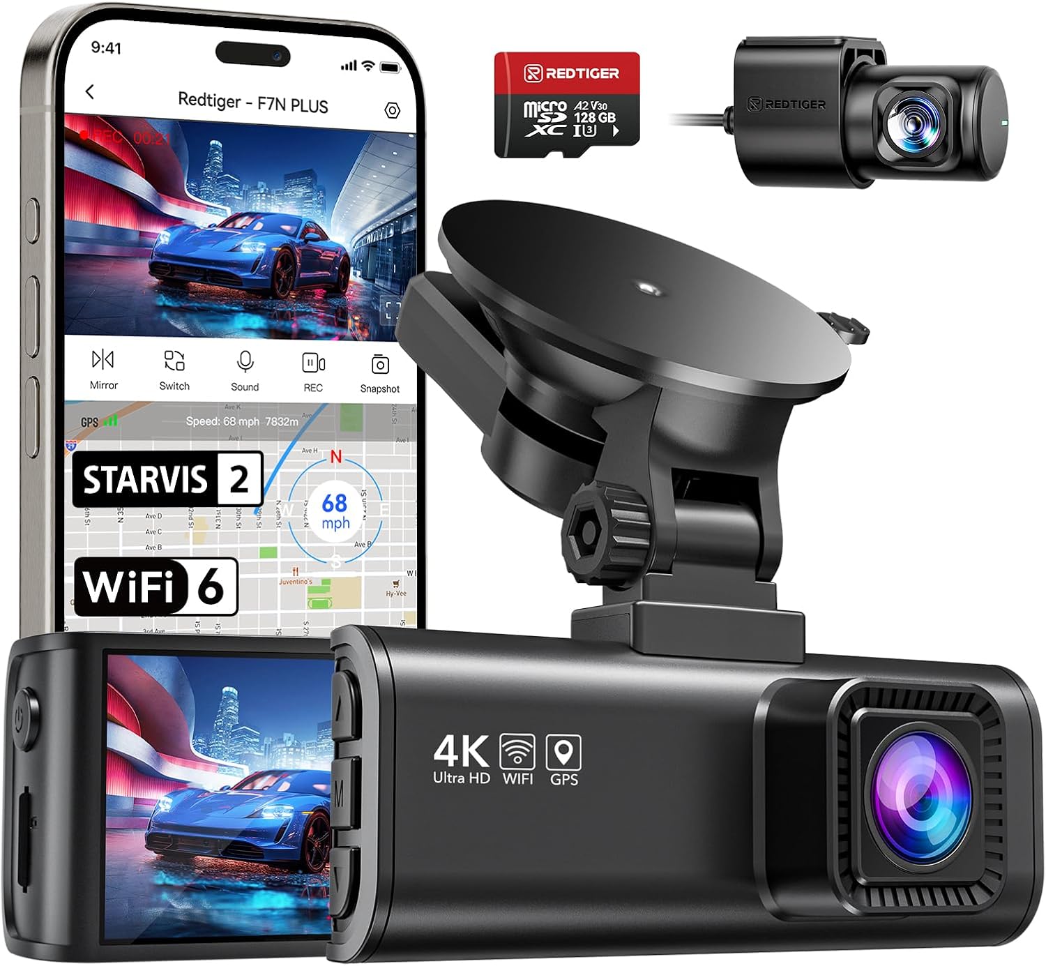 Detalle de REDTIGER F7NP Dash Cam 3,18 Pollici