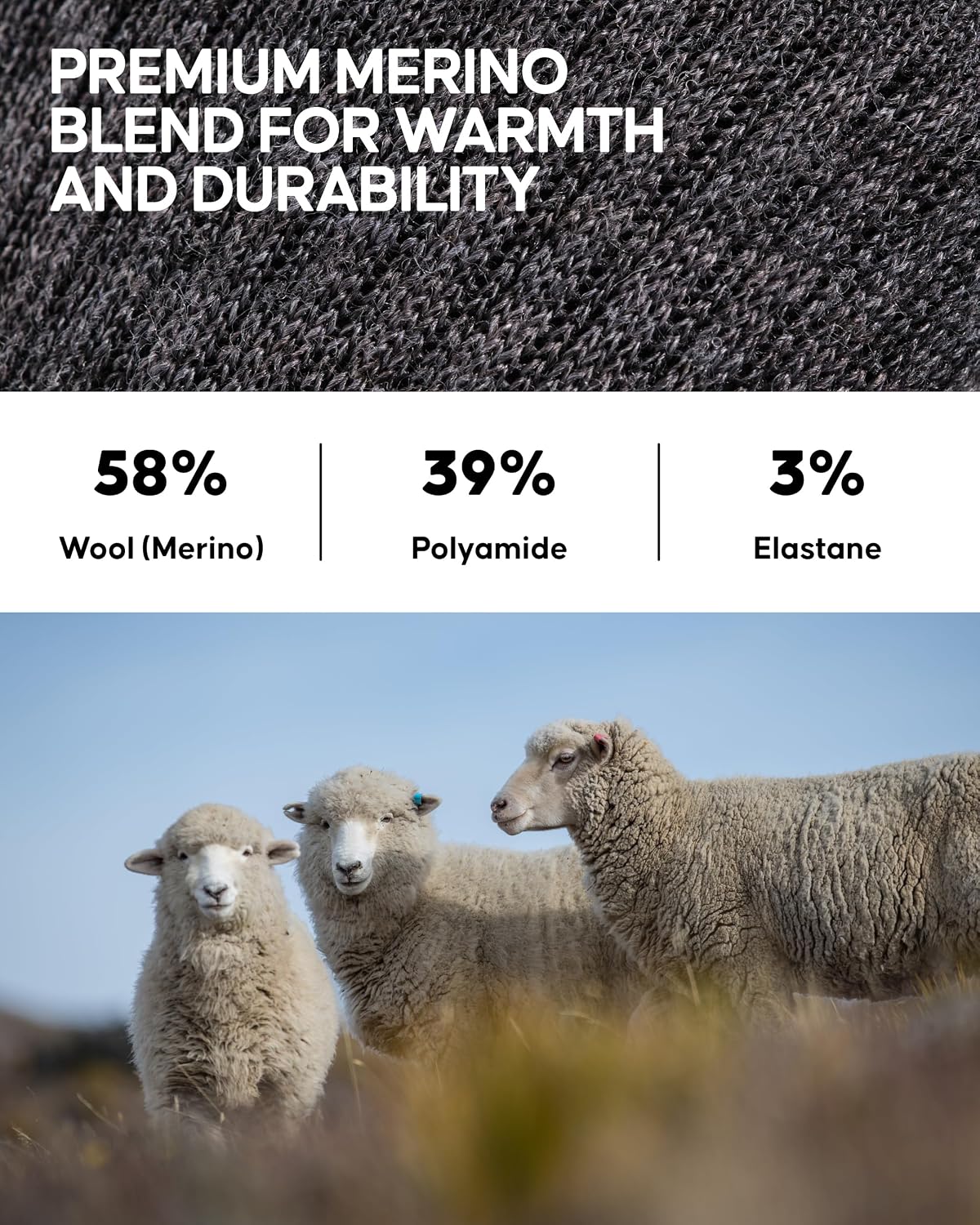 Thumbnail 6 de DANISH ENDURANCE Merino wool hiking liner socks 2-pack