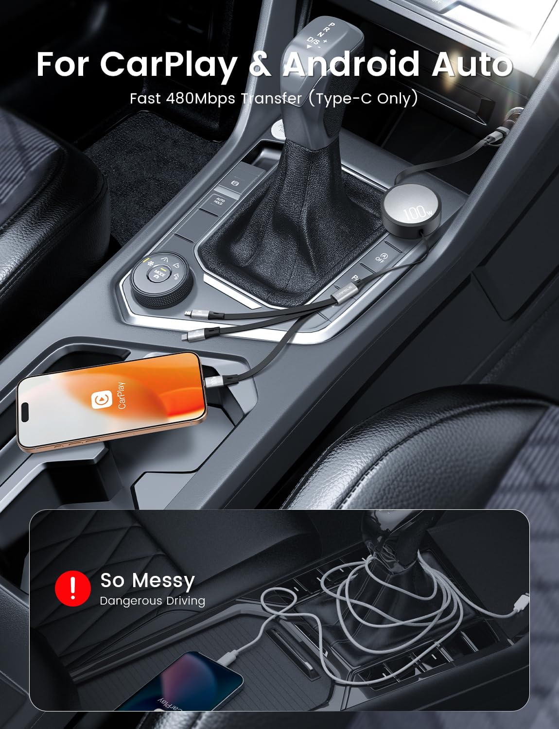 Thumbnail 6 de CAFELE 100W 6‑in‑1 Retractable Charging Cable