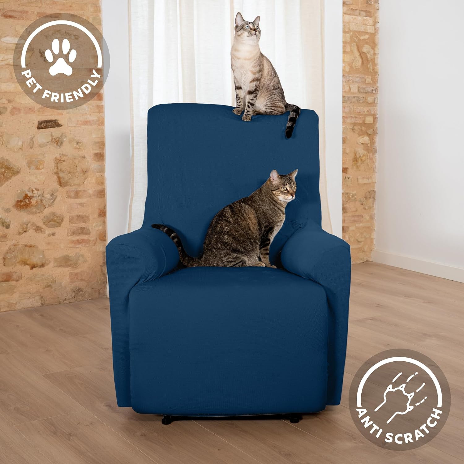 Thumbnail 2 de Textilhome Copripoltrona TEIDE 1 Posto Blu 70–100 cm