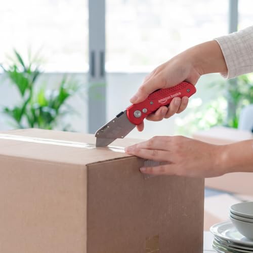 Thumbnail 6 de Amazon Basics Taglierino pieghevole e resistente con corpo in alluminio – rosso