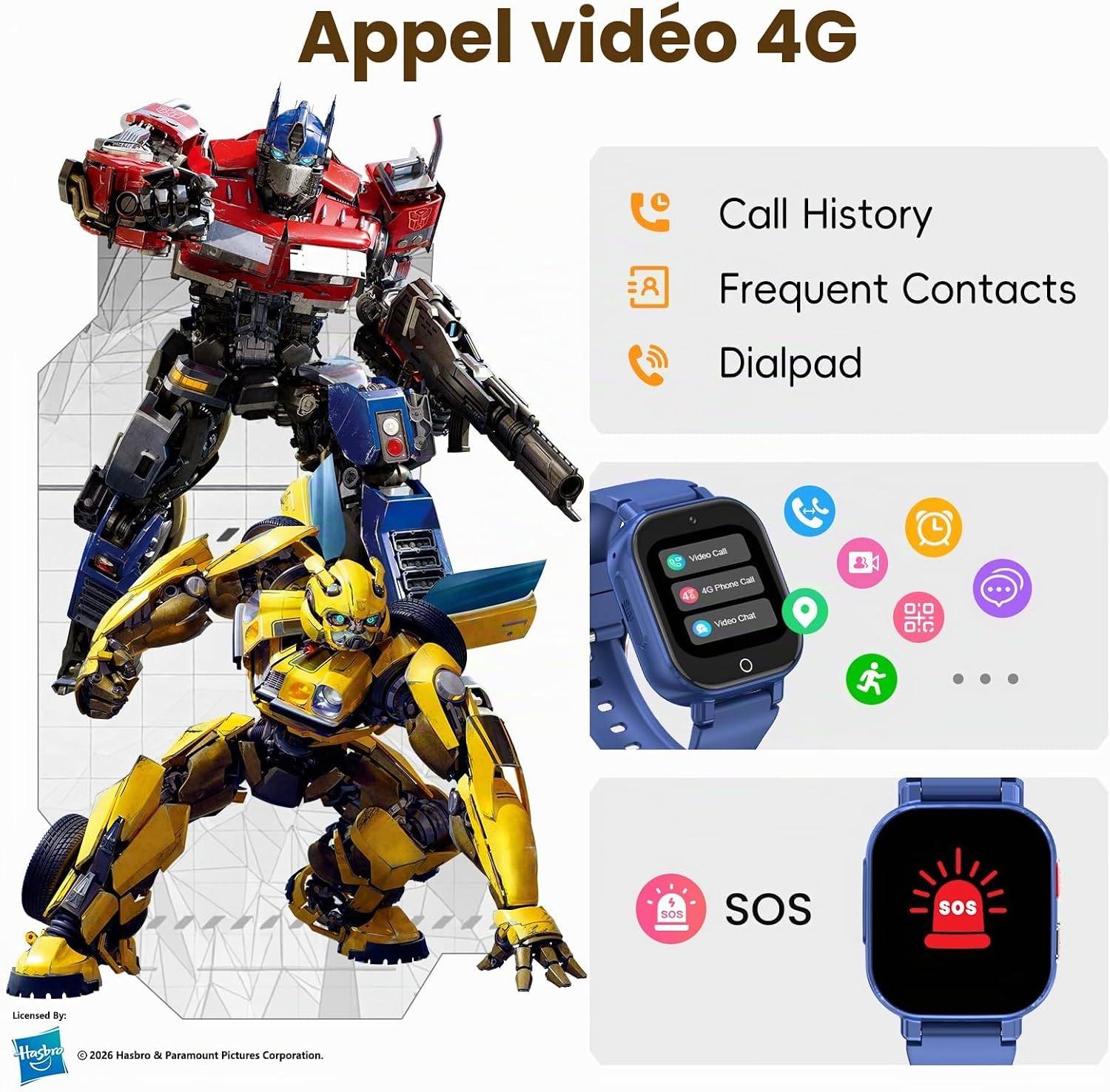 Thumbnail 2 de Montre Connectée Enfant 4G avec Appels Vidéo, GPS et SOS – Bleu