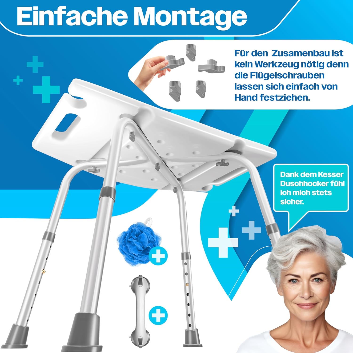 Thumbnail 6 de KESSER Duschhocker höhenverstellbar 39–57 cm