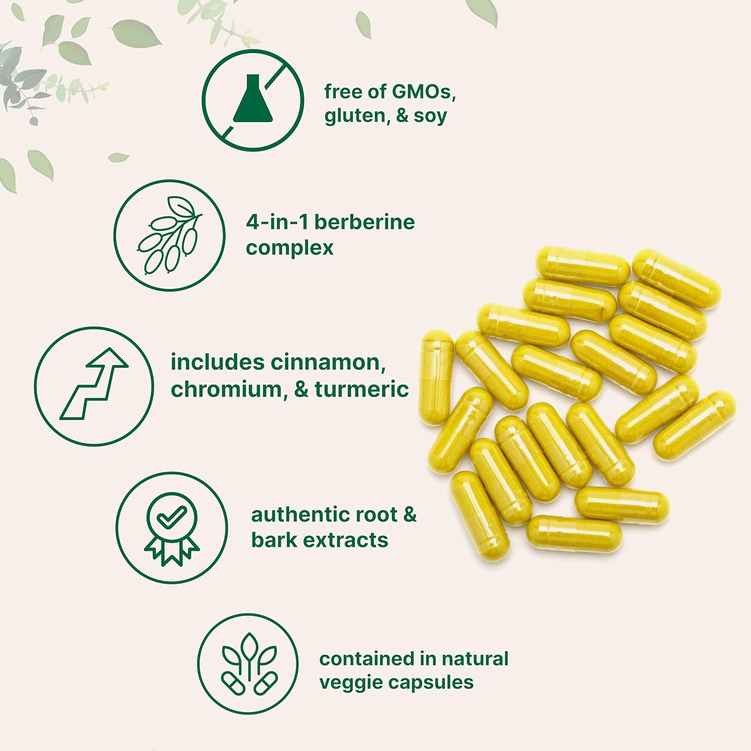 Detalle de Micro Ingredients Berberine Supplement, 240 Veggie Capsules