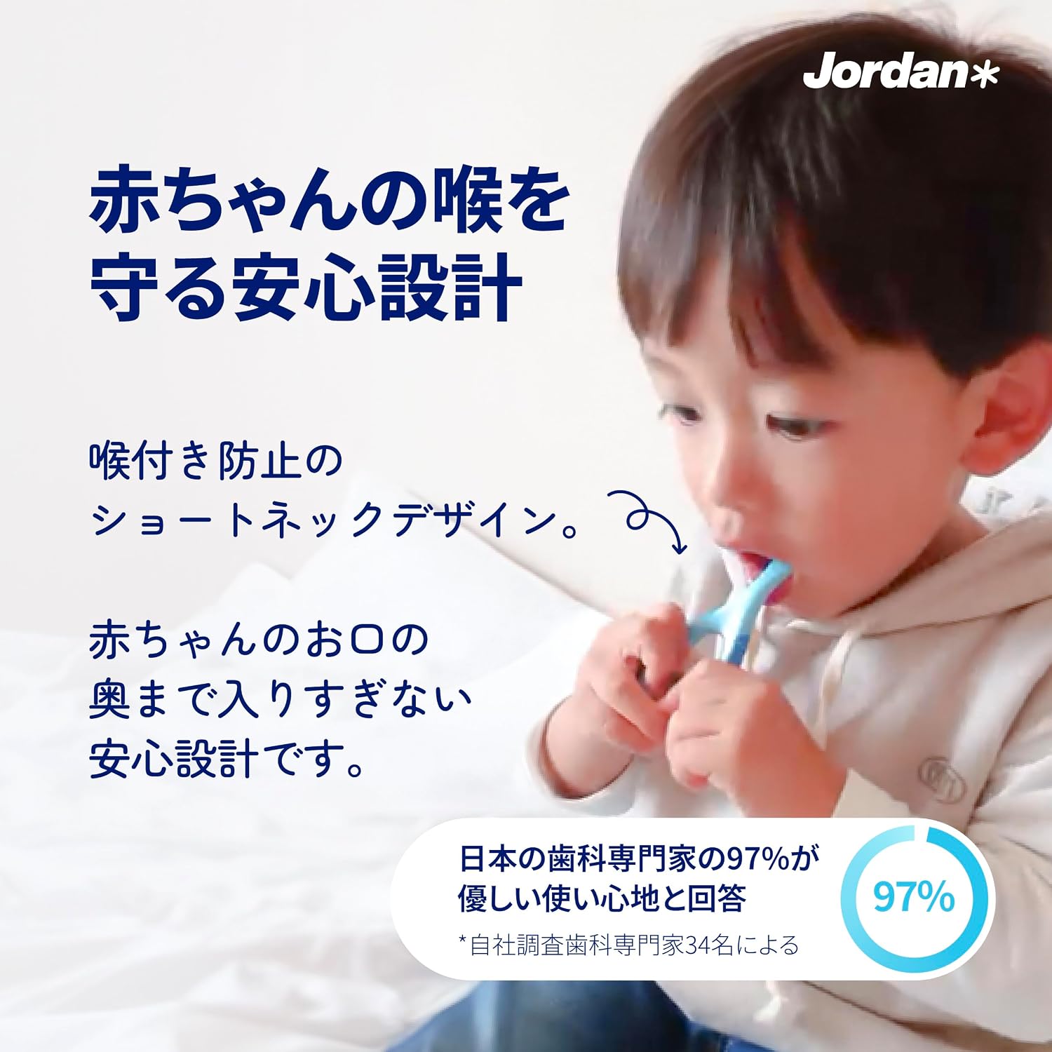 Detalle de Jordan* STEP1-12 赤ちゃん用歯ブラシ 0~2歳向け・やわらか毛・ラウンドヘッド 12本セット