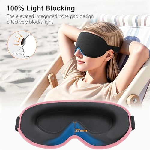 Thumbnail 1 de Gritin 100% Blackout Sleep Mask with Zero Eye Pressure – Breathable, Adjustable, Includes Earplugs