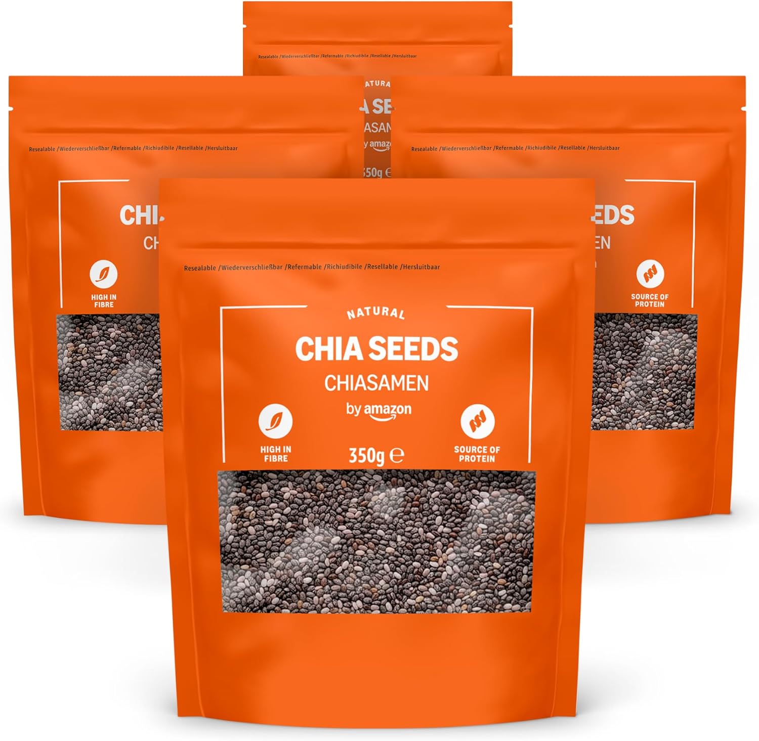 Detalle de By Amazon Graines de Chia, 350 g – lot de 4