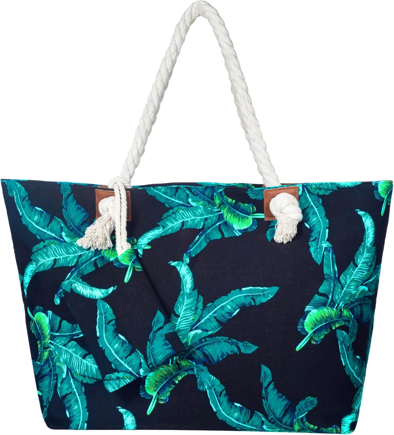 Detalle de DonDon Strandtasche XXL mit Reißverschluss – Umhängetasche Damen, Beach Bag im großen Format