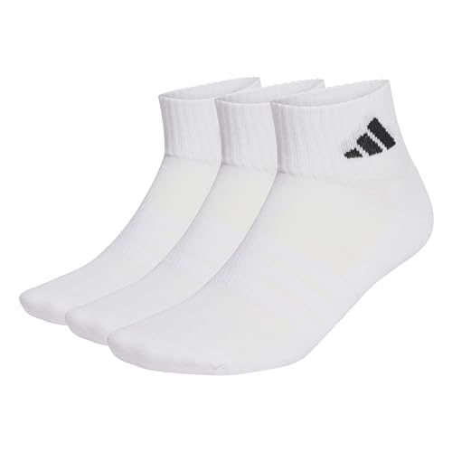 Detalle de adidas Unisex Cushioned Sportswear Knöchel-Socken 3er-Pack – weiß/weiß/schwarz, Größe 42–45