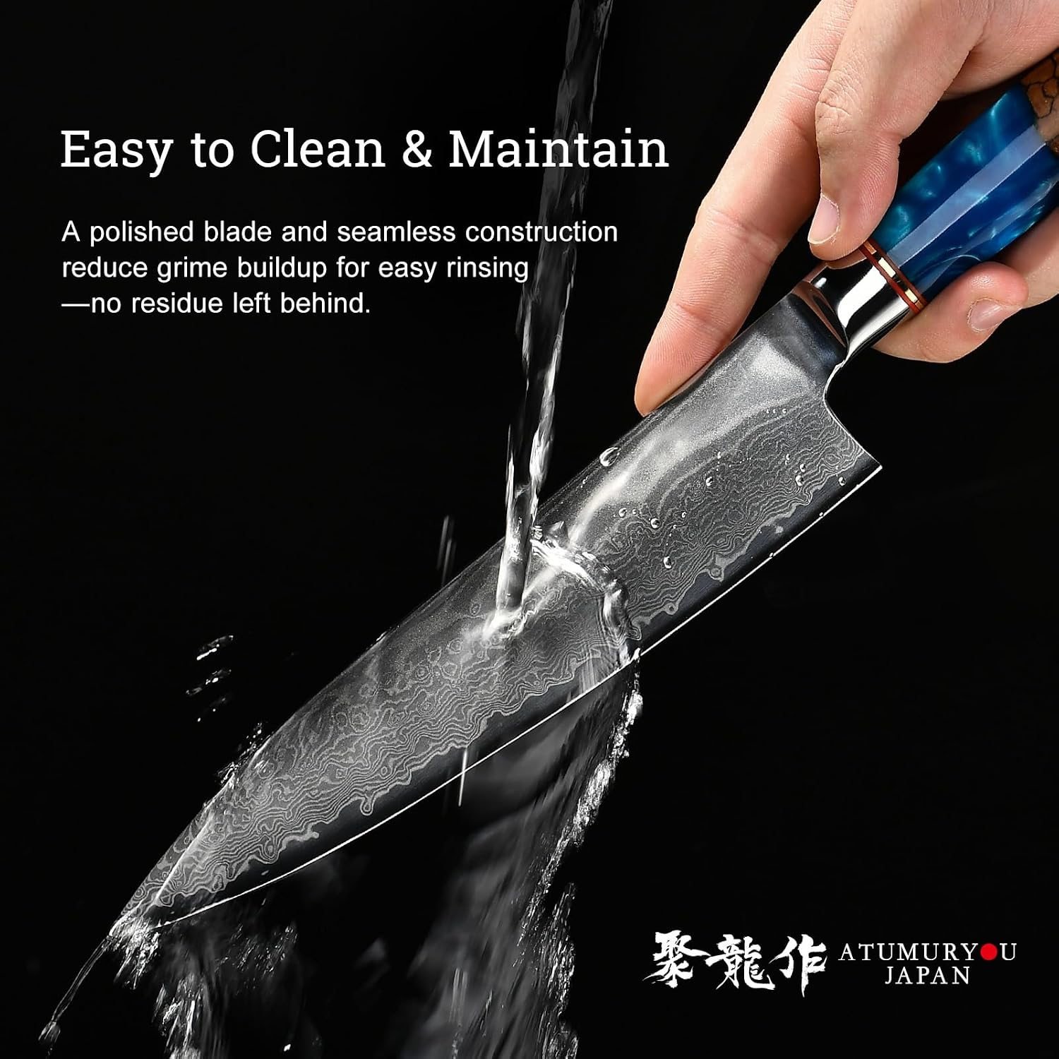 Thumbnail 6 de Atumuryou 8-Inch Damascus Chef Knife with VG10 Steel and Ergonomic Handle