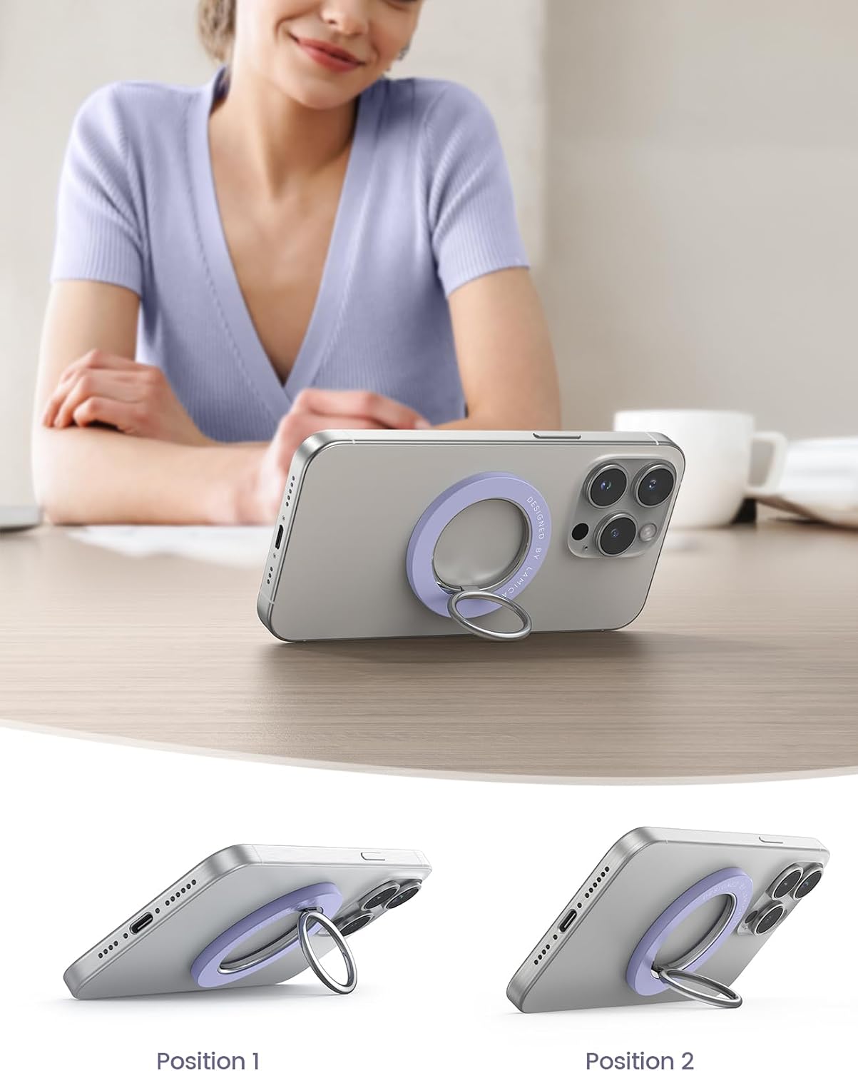 Detalle de Lamicall RS06-EU-PE Magnetic Ring Holder for MagSafe, 360° Rotation