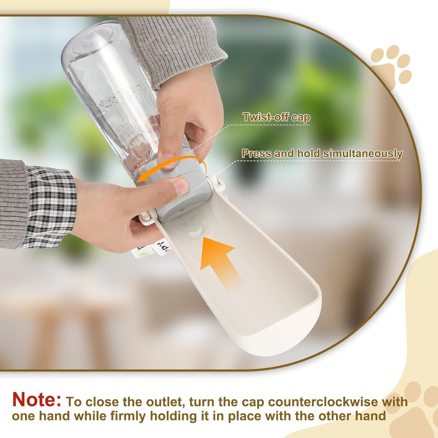 Thumbnail 5 de VINATO Borraccia per cani da viaggio 550 ml ripiegabile con ciotola e tappo anti-perdite