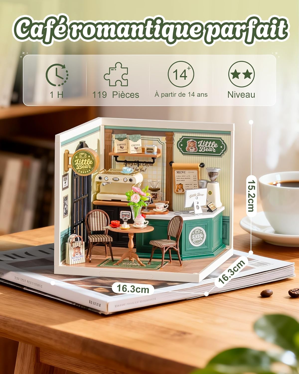 Thumbnail 1 de Rolife Super Creator Café Romantique — Kit à monter soi‑même avec éclairage, sans colle