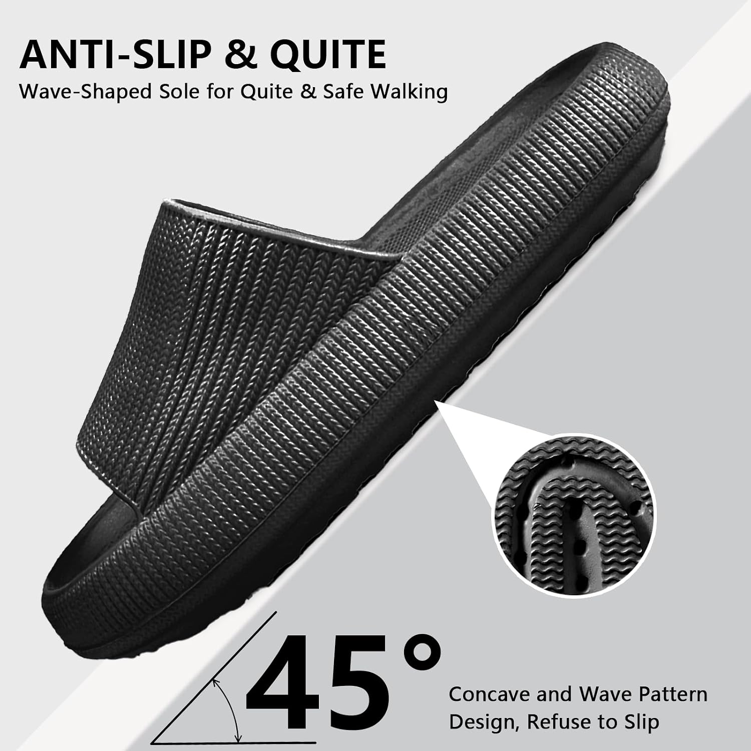 Detalle 2 de HEOAARG Chaussons antidérapants pour homme & femme « nuage » à séchage rapide